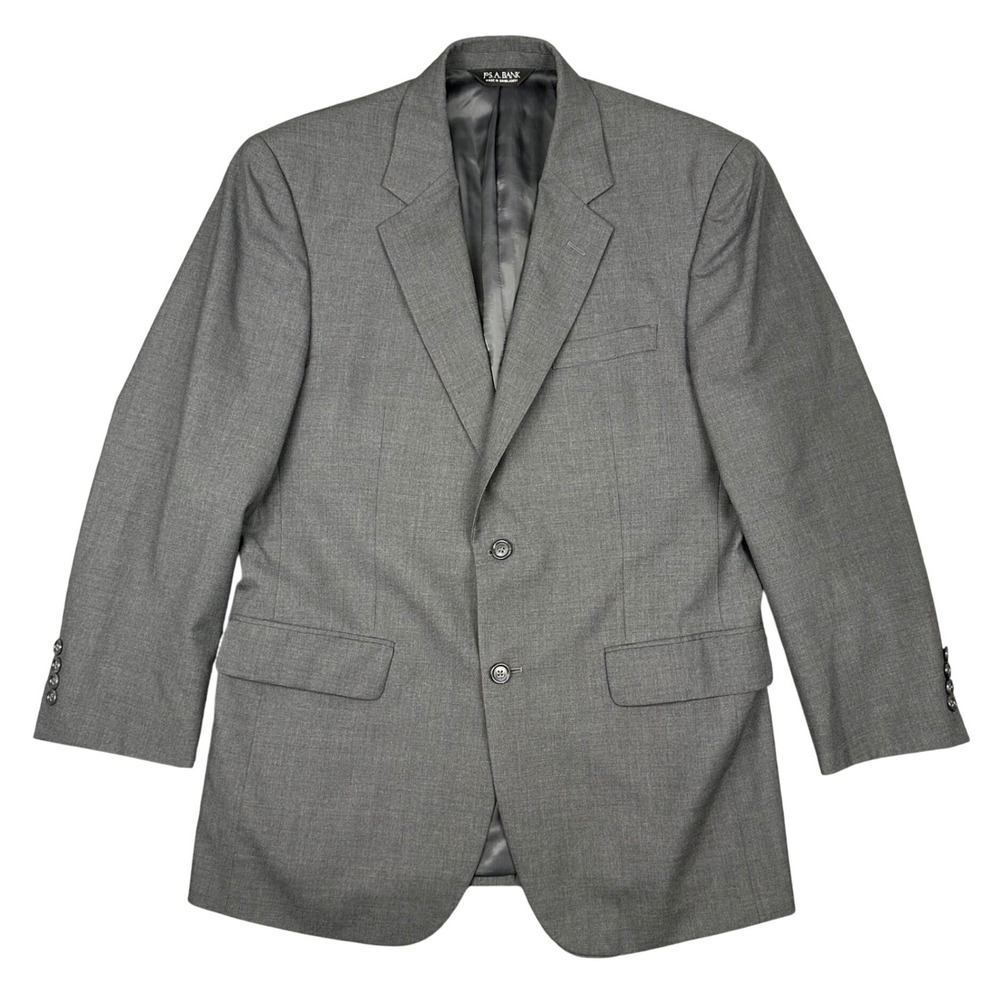 Jos. A. Bank Blazer‎ Suit Jacket Mens 41R Gray 100% Wool 2-Button